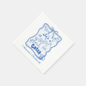 Serviette En Papier Blue Bow Tropical Bachelorette Celebration (Coin)