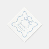 Serviette En Papier Blue Bow Tying Knot Bachelorette Party (Coin)