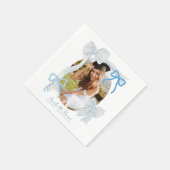 Serviette En Papier Blue Bows Photo Graduation (Coin)