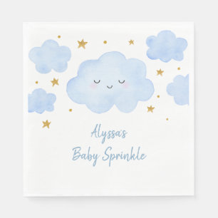 Serviette En Papier Blue Boy Cloud Stars Baby Sprinkle