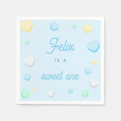 Serviette En Papier Blue Boy Sweet One First Birthday Napkins (Devant)