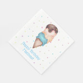 Serviette En Papier Blue Boys Ice Cream fête d'anniversaire (Coin)