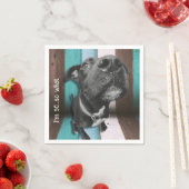 Serviette En Papier Blue Brown Funny 50e Chien gros plan (En situation)