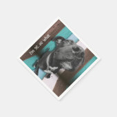 Serviette En Papier Blue Brown Funny 50e Chien gros plan (Coin)