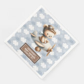 Serviette En Papier Blue Brown Teddy Bear Pilote de serviettes pour bé (Coin)
