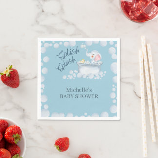 Serviette En Papier Blue Bubble Bath Animal Baby Shower