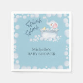 Serviette En Papier Blue Bubble Bath Animal Baby Shower (Devant)