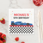 Serviette En Papier Blue Car Racing Party (En situation)