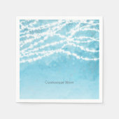 Serviette En Papier Blue Celestial String éclaire Rustique Mariage Par (Devant)