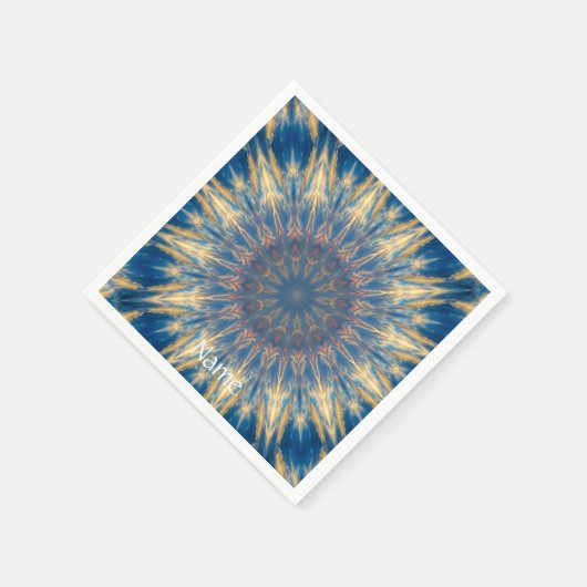 Serviette En Papier Blue Chakra Kaleidoscope Thunder_Cove (Coin)