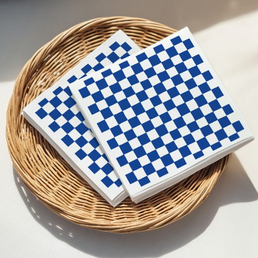 Serviette En Papier Blue Checker Bridal Shower