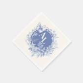 Serviette En Papier Blue Chinoiserie Floral Botanique Mariage (Coin)