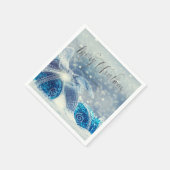 Serviette En Papier Blue Christmas Balls Bokeh (Coin)