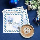 Serviette En Papier Blue Christmas Silver Bells
