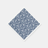 Serviette En Papier Blue Christmas snowflakes deer pattern (Coin)