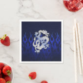 Serviette En Papier Blue Chrome comme Dragon Carbon Fiber Style (En situation)