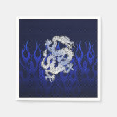 Serviette En Papier Blue Chrome comme Dragon Carbon Fiber Style (Devant)