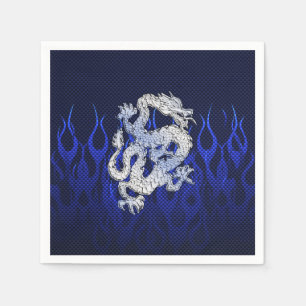 Serviette En Papier Blue Chrome comme Dragon Carbon Fiber Style