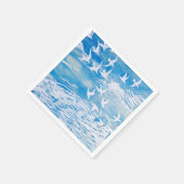 Serviette En Papier Blue Coast Birds Moderne Aquarelle Art (Coin)