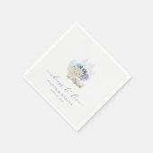 Serviette En Papier Blue Coastal Wedding Napkins Beach Seashell (Coin)