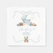 Serviette En Papier Blue Coquette Carriage Baby Shower Paper Napkins (Devant)