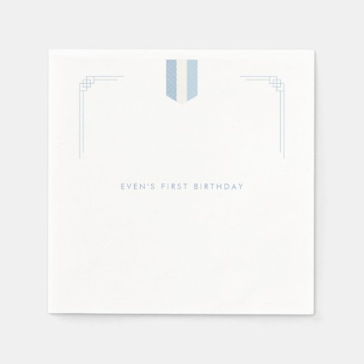 Serviette En Papier Blue Coréen garçon 1er anniversaire Doljanchi (Devant)