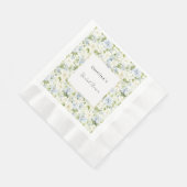 Serviette En Papier Blue Cream Floral Bridal Shower (Coin)