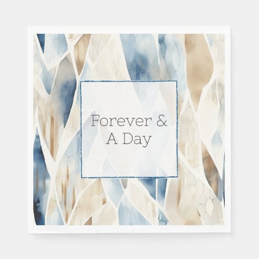 Serviette En Papier Blue Cream Sea Sand Ocean Beach (Devant)