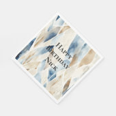 Serviette En Papier Blue Cream Sea Sand Ocean Serenity Anniversaire (Coin)