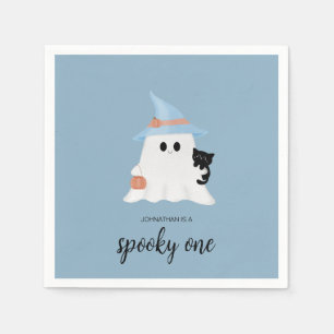 Serviette En Papier Blue Cute Ghost Halloween Éffrayant un anniversair