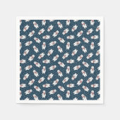 Serviette En Papier Blue cute snow polar bear pattern (Devant)