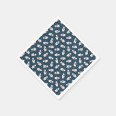 Serviette En Papier Blue cute snow polar bear pattern (Coin)