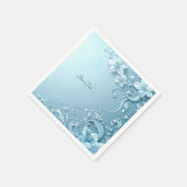 Serviette En Papier Blue Decorative Floral (Coin)