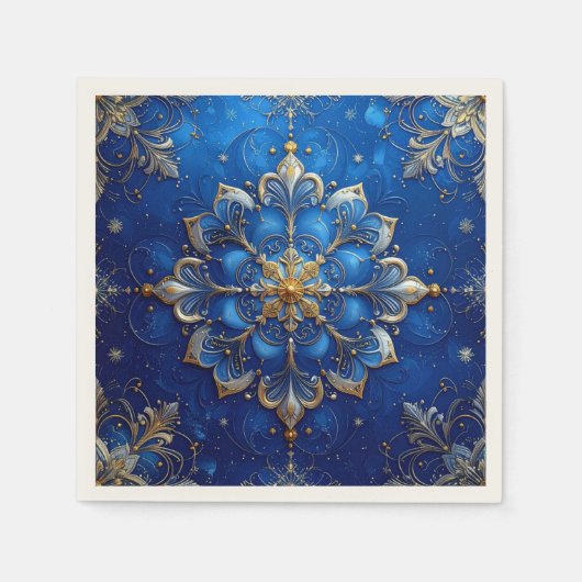 Serviette En Papier Blue Decorative Holiday Napkin (Devant)