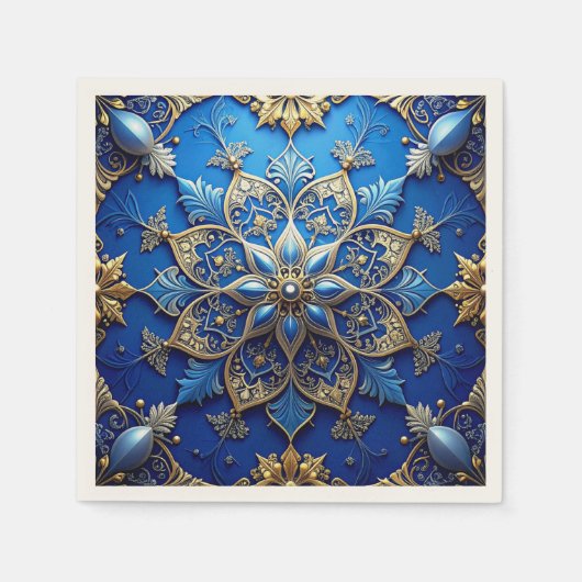 Serviette En Papier Blue Decorative Holiday Napkin (Devant)
