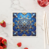Serviette En Papier Blue Decorative Holiday Napkin (En situation)
