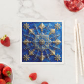 Serviette En Papier Blue Decorative Holiday Napkin (En situation)