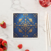 Serviette En Papier Blue Decorative Holiday Napkin (En situation)