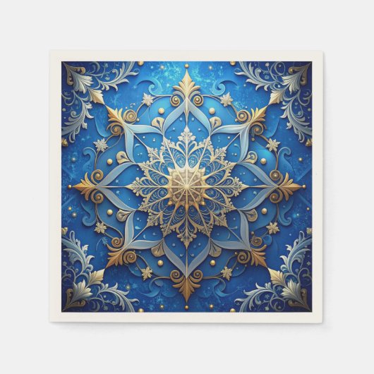 Serviette En Papier Blue Decorative Holiday Napkin (Devant)