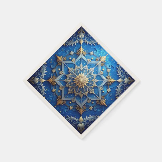 Serviette En Papier Blue Decorative Holiday Napkin (Coin)