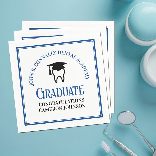 Serviette En Papier Blue Dental School Custom Dentist Gradust Party