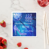 Serviette En Papier Blue Disco Ball and Sparkle Heels 60e (En situation)