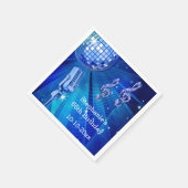 Serviette En Papier Blue Disco Ball et rétro Microphone 65e anniversai (Coin)