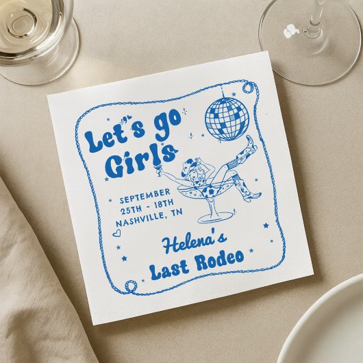 Serviette En Papier Blue Disco Rodeo Cowgirl Week-end Bachelorette