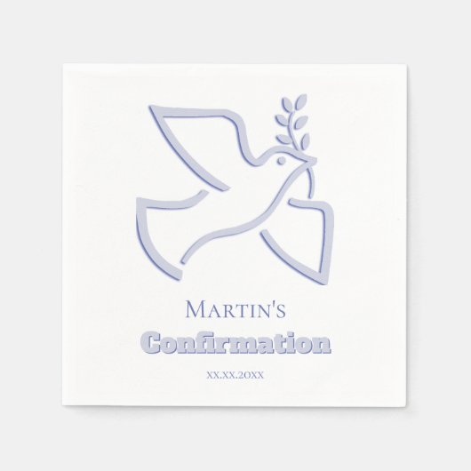 Serviette En Papier blue dove Confirmation (Devant)