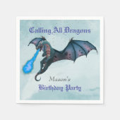 Serviette En Papier Blue Dragon fête d'anniversaire (Devant)