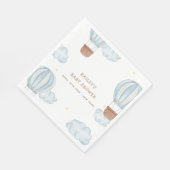 Serviette En Papier Blue Elegant Hot Air Balloon Cloud Baby shower gar (Coin)