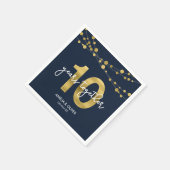 Serviette En Papier Blue Elegant Lights 10ème anniversaire de Mariage (Coin)