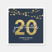 Serviette En Papier Blue Elegant Lights 20e anniversaire de Mariage (Devant)