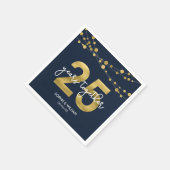 Serviette En Papier Blue Elegant Lights 25e anniversaire Mariage (Coin)